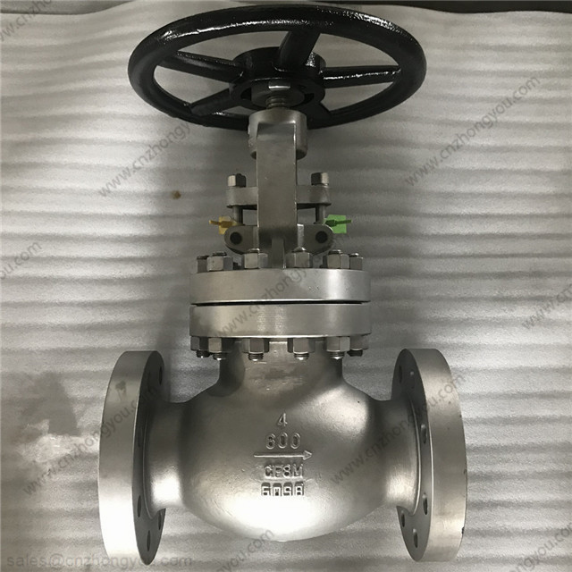 Manual Globe Valve, 4'' 600LB, ASTM A351 CF8M Body, SS316 Trim, RF