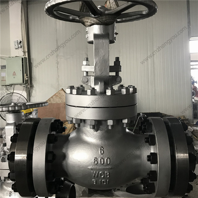 Manual Globe Valve with counter flange,gaskets, bolts, nuts, 6'' 600LB, ASTM A216 WCB Body, ASTM A216 WCB Trim, RF