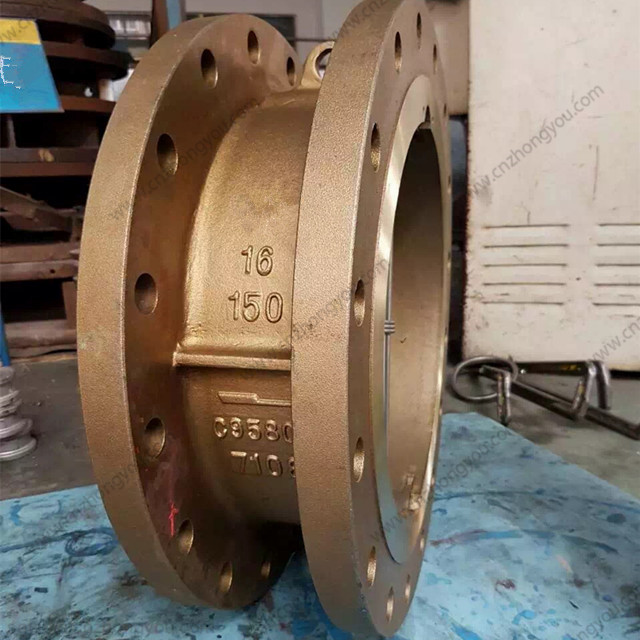 Nickel Aluminum Bronze Wafer Check Valve, 16'' 150LB, ASTM B763 C95800 Body, UNS C95800 Trim, RF