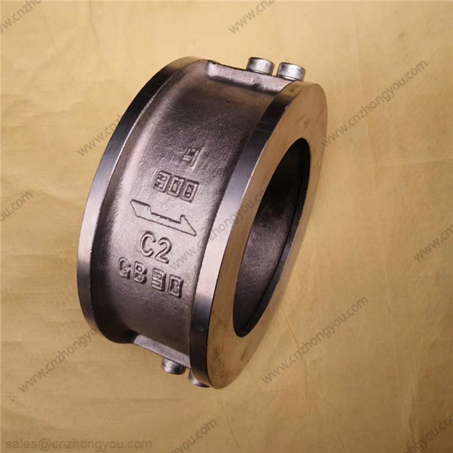 Titanium Double Door Wafer Check Valve, 4'' 300LB, ASTM B367 C2 Body, ASTM B367 C2 Trim