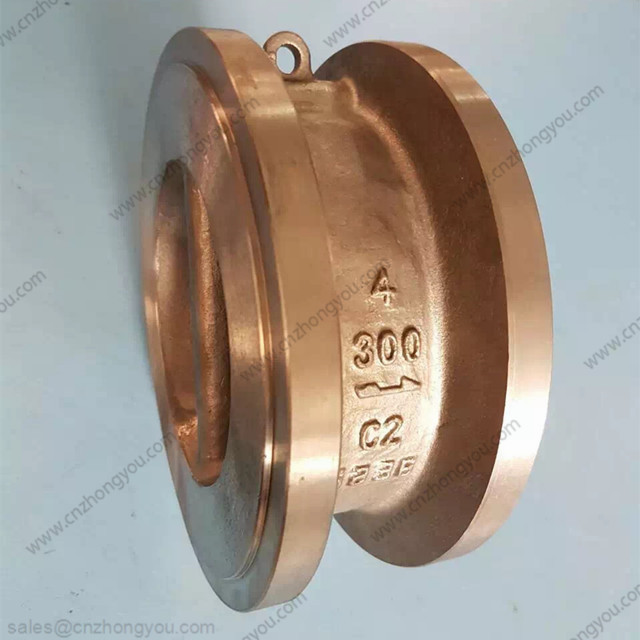 Titanium Wafer Check Valve, 4'' 300LB, ASTM B367 C2 Body, C2 Trim, RF