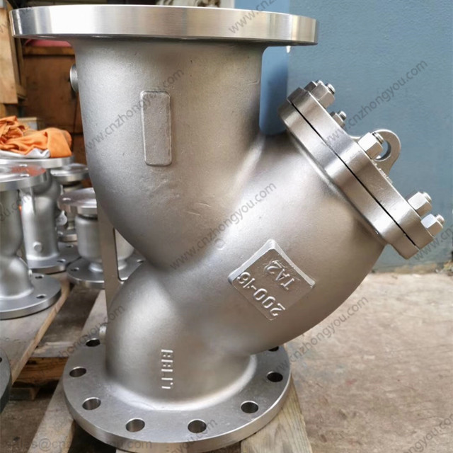 Y Strainer, DN200 PN16, Titanium TA2 Body,  Ti Screen, RF