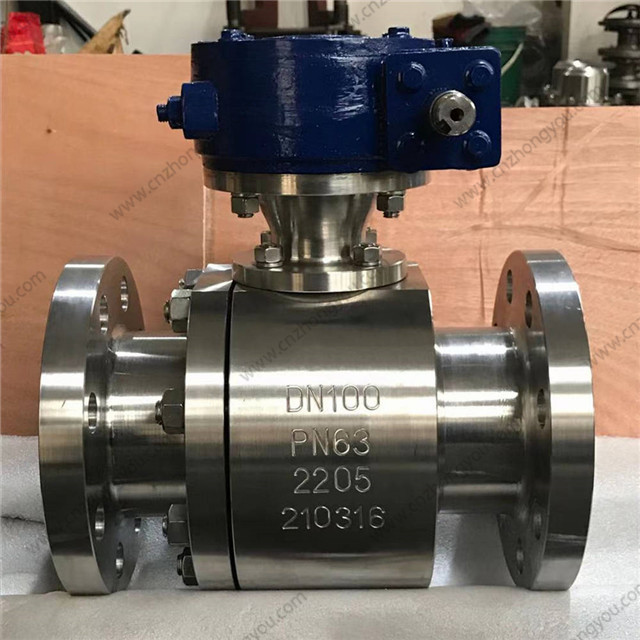 Floating Ball Valve, DN100 PN63, 2205 Body, F51 Ball, RPTFE Seat, RF, Wormgear