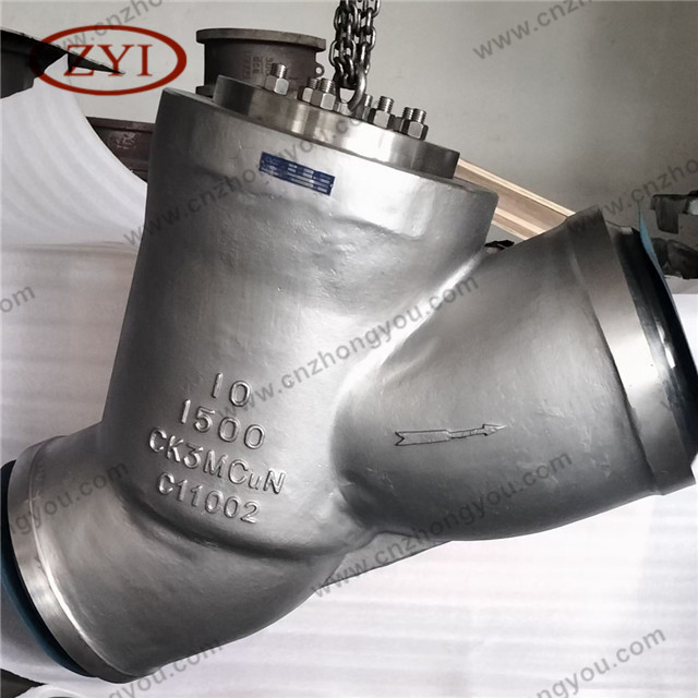 Alloy Grade Y Check Valve,10'' 1500LB, ASTM A743 CK3MCuN Body, 254SMO Trim, BW Ends