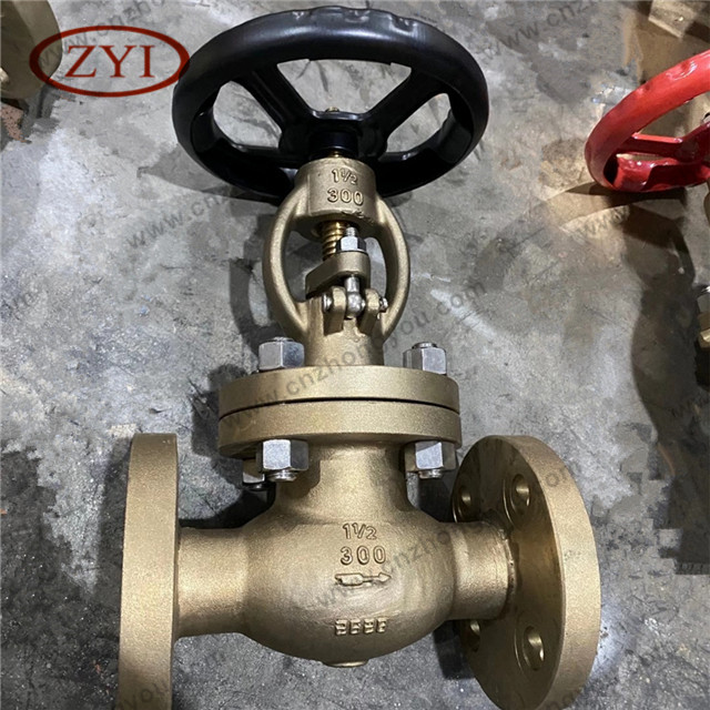 Brass Globe Valve, 1.5'' 300LB, Cu Body, Cu Trim, RF Ends