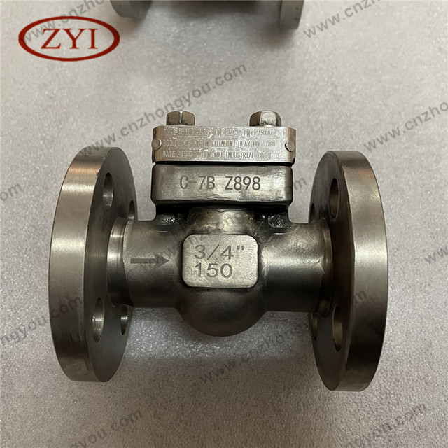 Forged Steel Swing Check Valve, 0.75'' 150LB, ASTM B367 C-7B Body, Ti Trim, RF Ends