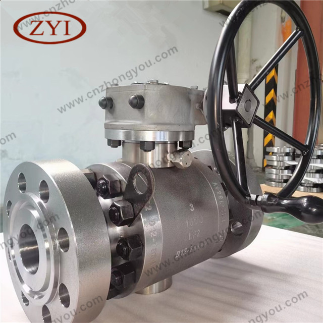 High Pressure Forged Steel 3PCS LF2 Ball Valve, 3'' 1500LB, ASTM A350 LF2 Body, LF2 Ball, RTJ Ends