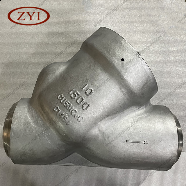 Incoloy 825 Y Pattern Tilting Disc Check Valve, 10'' 1500LB, ASTM A494 CU5MCuC Body, 08825 Trim, BW Ends