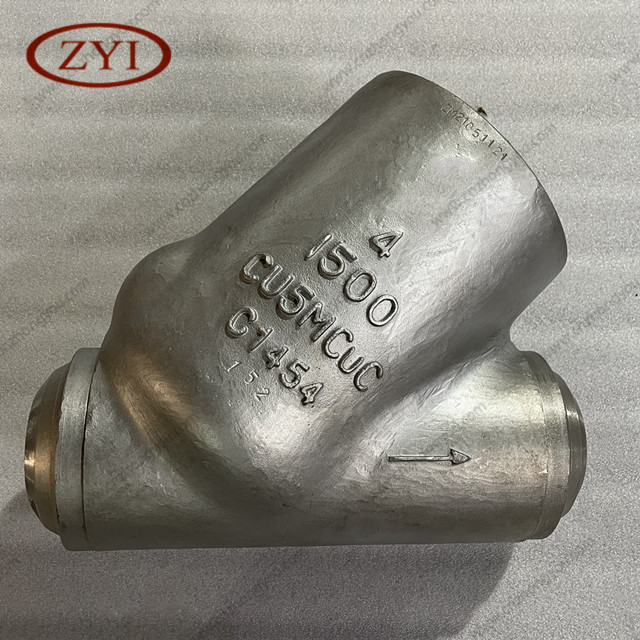 Incoloy 825 Y Pattern Tilting Disc Check Valve, 4'' 1500LB, ASTM A494 CU5MCuC Body, 08825 Trim, BW Ends