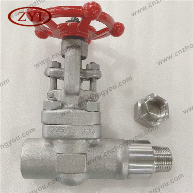 Male Thread Gate Valve, 2'' 800LB, ASTM A182 F304 Body, F304 Trim, Threaded Ends