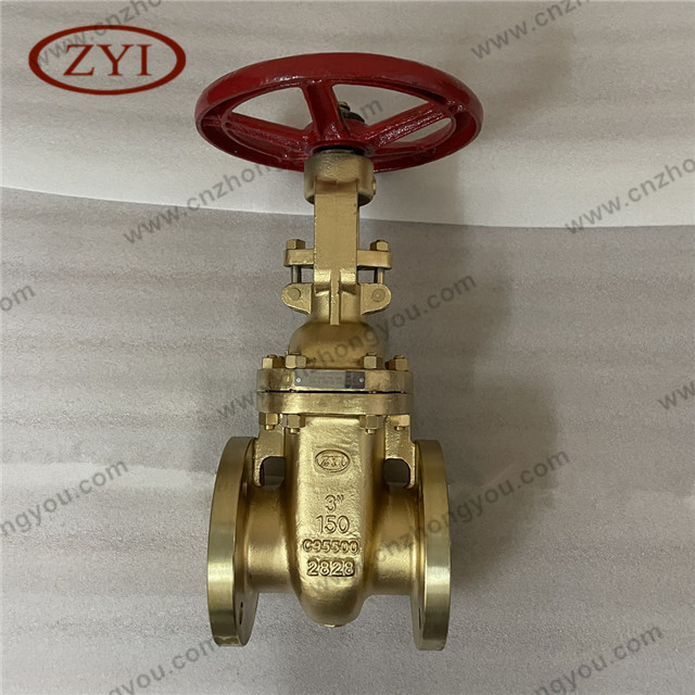 Nickel Aluminum Bronze C95500 Gate Valve, 3'' 150LB, ASTM B148 C95500 Body, C95500 Screen, RF Ends