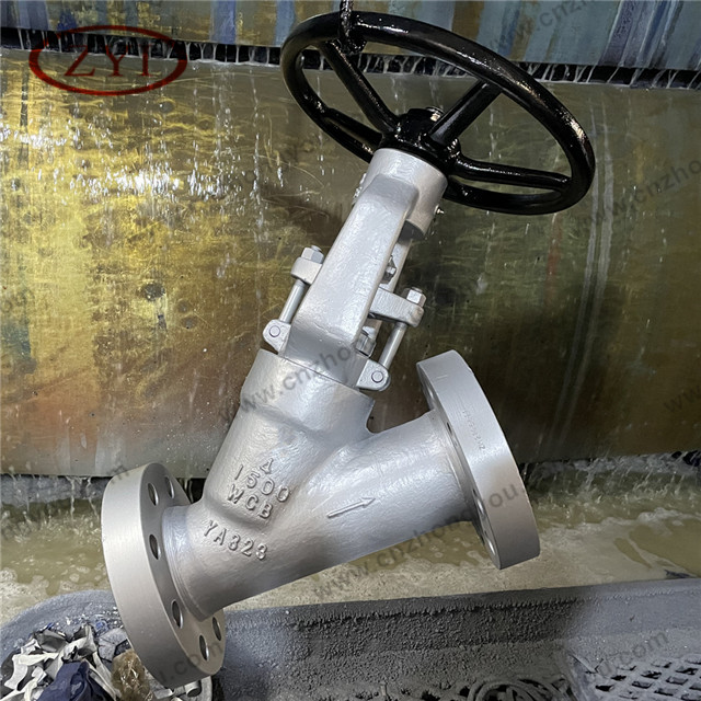 Y Pattern Globe Check Valve, 4'' 1500LB, ASTM A216 WCB Body, SS316 Trim, Flanged Ends