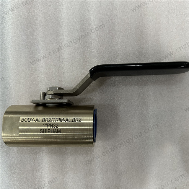1PC AL.BRZ B62 Shipham Ball Valve, 1'' PN32, B62 Body, B62 Ball, NPT Ends