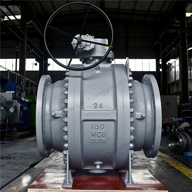 3PCS Carbon Steel Trunnion Mounted Ball Valve, 24'' 150LB, WCB Body, A105 Ball, RF Ends