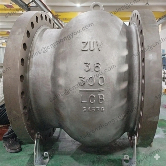 Short Type Axial Flow Check Valve, 36'' Class 300LB, ASTM A352 LCB, SS304 Trim, Flanged Ends
