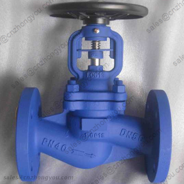 DIN Bellows Seal Globe Valve, DN50 PN40, 1.0619 Body, SS304 Trim, RF Ends, Handhweel Operated