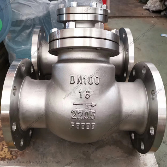 Duplex Stainless Steel 4A Swing Check Valve, DN100 PN16, 2205 Body, 2205 Disc, RF
