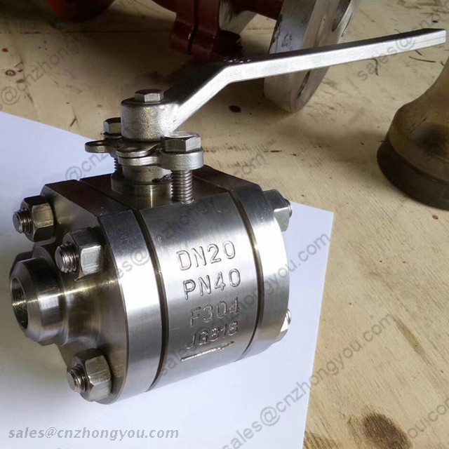 Forged Steel Ball Valve, DN20 PN40, ASTM A182 F304 Body, ASTM F304 Trim, BW Ends