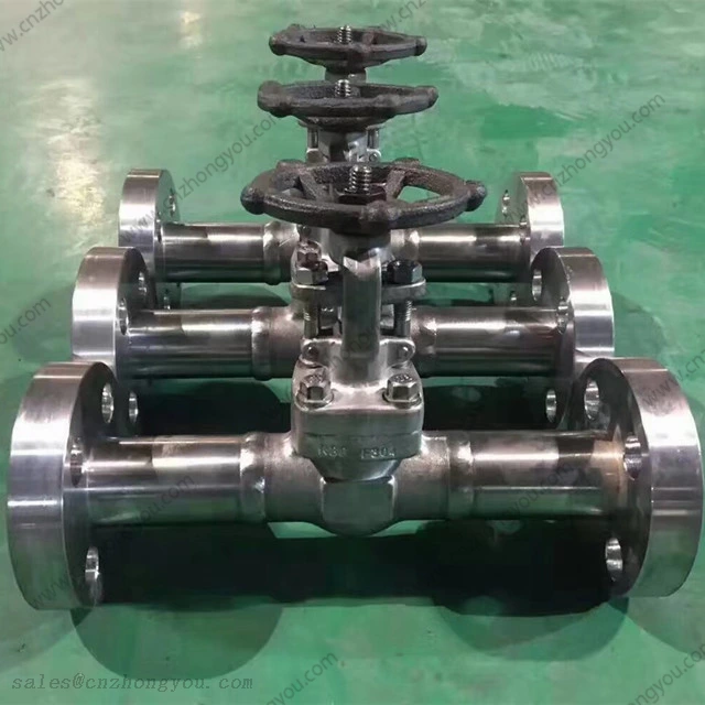 Long Welded Flange Gate Valve 1'' 1500LB, ASTM A182 F304 Body, ASTM A182 F304+HF Trim, RTJ