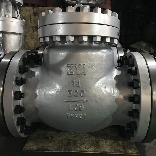Low Temperature SWING CHECK VALVE, 14'' 300LB, ASTM A352 LCB Body, ASTM A351 CF8M Disc, RF