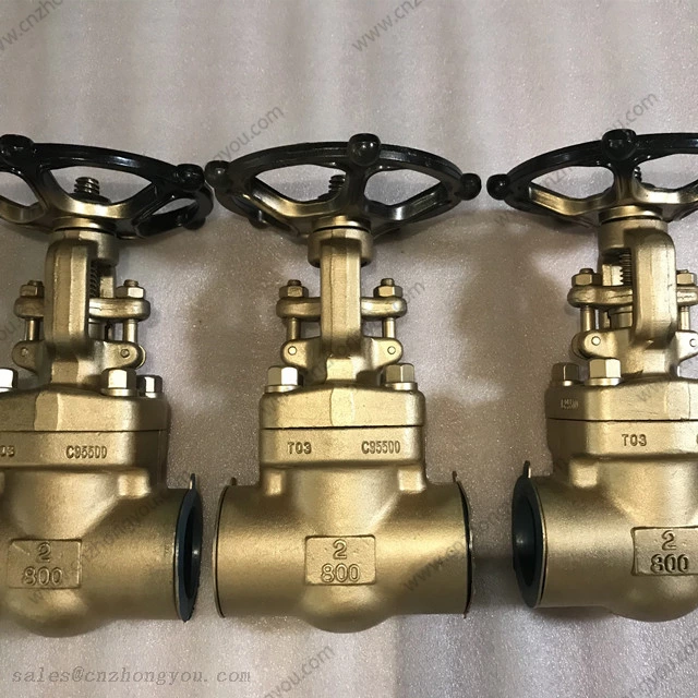 Nickel Aluminum Bronze GATE VALVE, 2'' 800#, ASTM B763 C95500 Body, UNS C95500 Trim, Threaded End