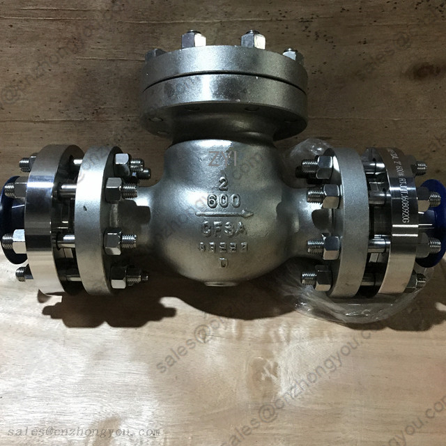 Swing Check Valve with Counter Flange, 2'' 600LB, ASTM A351 CF3A Body, RTJ