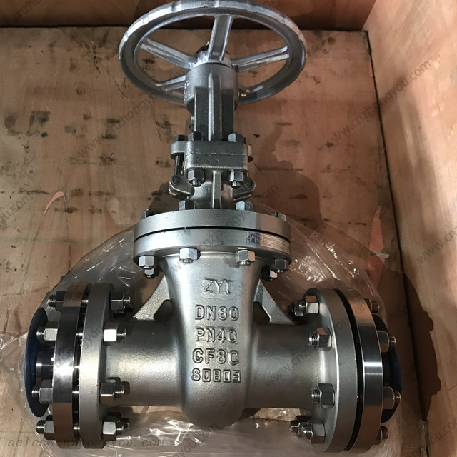 ZYI Gate Valve, DN80 PN40, ASTM A351 CF8C Body, SS321 Trim, Tongue Flanged Ends