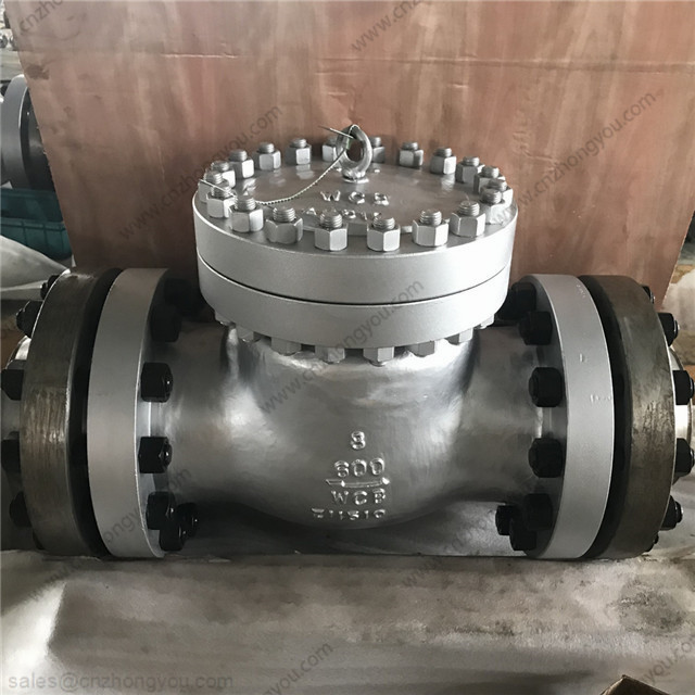 API6D Swing Check Valve with counter flange, gaskets, bolts, nuts, 8'' 600LB, ASTM A216 WCB Body, ASTM A216 WCB Trim, RF
