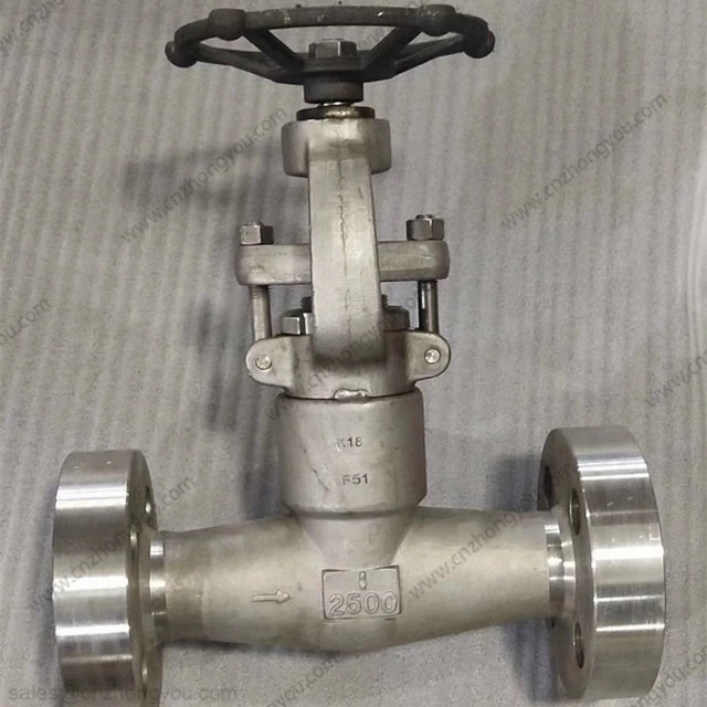 Forged Steel Pressure Seal Bonnet Globe Valve, 1'' 2500LB, ASTM A182 F51 Body, F51 Trim, RTJ ends