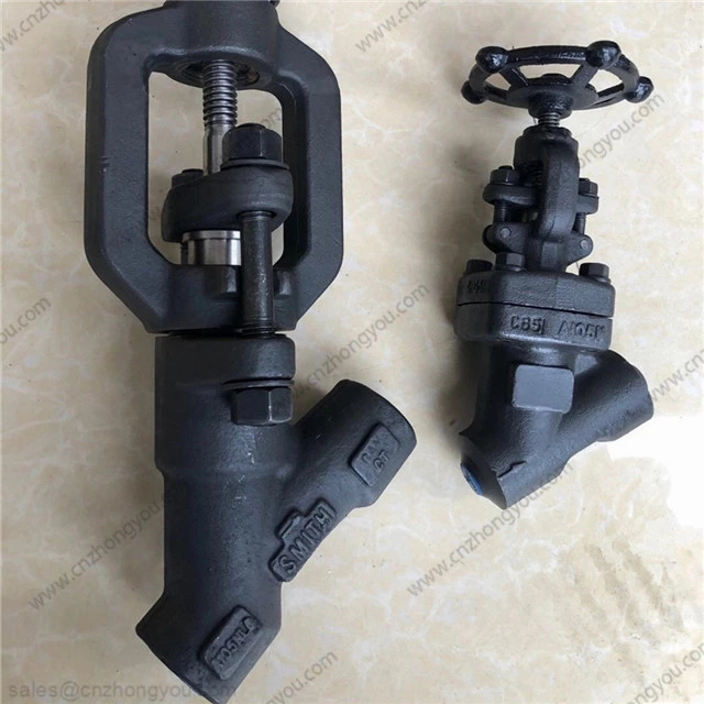 SMITH Y Pattern Globe Valve, 1'' 1500LB, ASTM A105N Body, ASTM A182 F304  Trim, SW&NPT.F