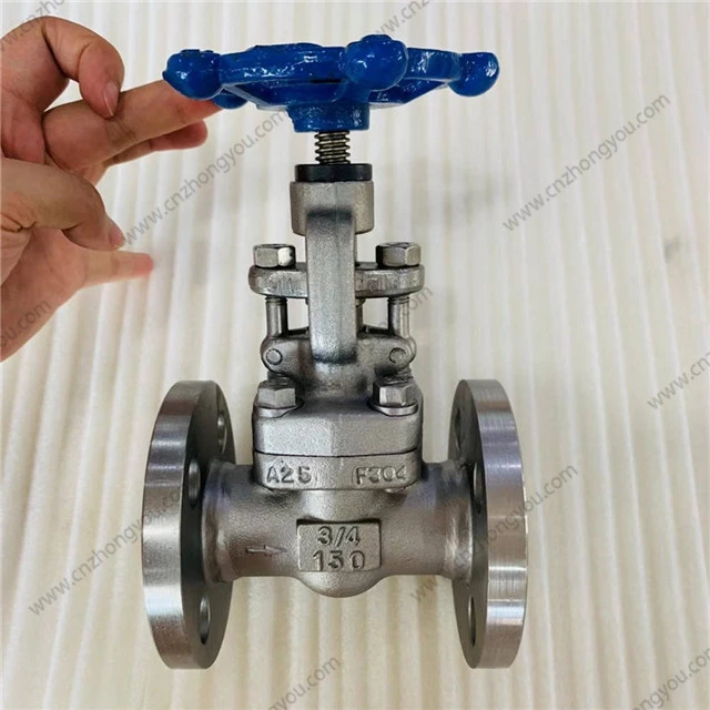 Forged Steel Gate Valve, 0.75'' 150LB, A182 F304 Body, A182 F304 Trim, RF, Manual
