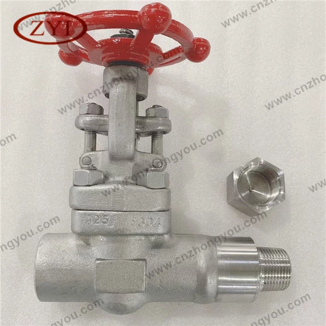 Male Thread Gate Valve, 2'' 800LB, ASTM A182 F304 Body, F304 Trim, Threaded Ends