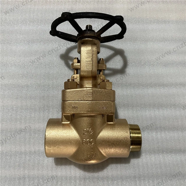 Forged DN65 Aluminum Bronze C95500 Gate Valve, 2.5'' 800LB, ASTM B148 C95500 Body, ASTM B148 C95500 Trim, NPT.F&NPT.M
