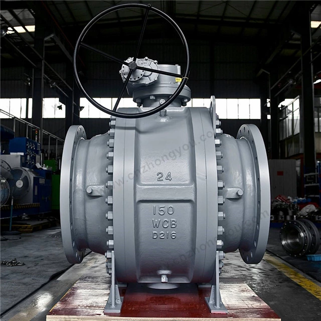 3PCS Carbon Steel Trunnion Mounted Ball Valve, 24'' 150LB, WCB Body, A105 Ball, RF Ends