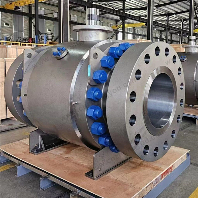 3Pcs Fixed Ball Valve, 24'' 1500LB, ASTM A105 Body, ASTM A105+ENP Ball, Flange Ends