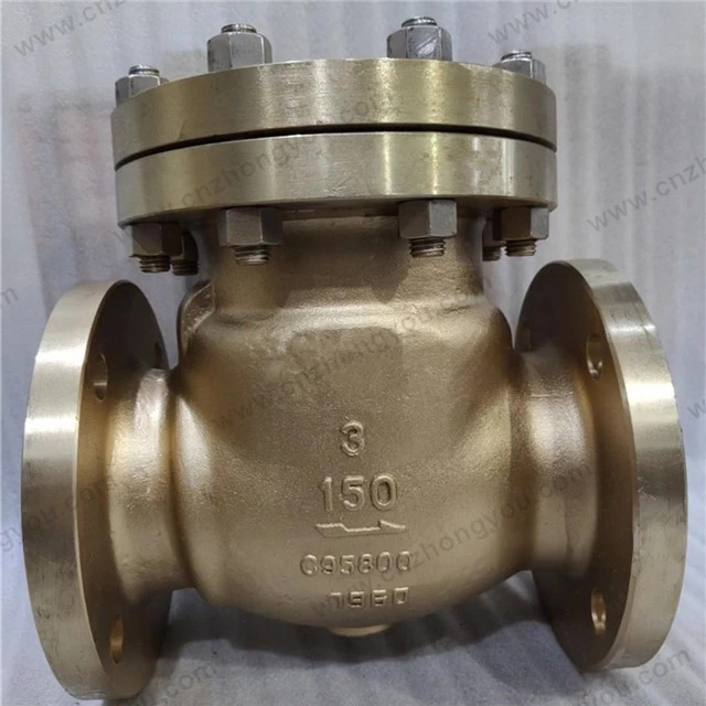 Aluminum Bronze C95800 Swing Check Valve, 3'' 150LB, ASTM B148 C95800 Body, ASTM B148 C95800 Trim, Flanged Ends