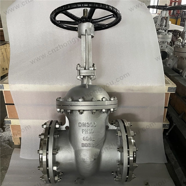 Cast 904L Gate Valve, DN300 PN10, 904L Body, 904L Trim, RF Ends