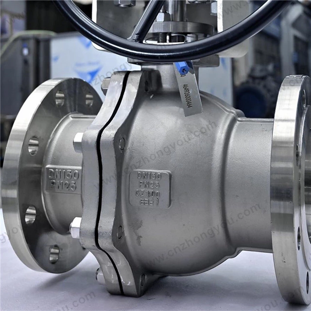 CZ100 Floating Ball Valve, DN125 PN25, ASTM A494 CZ100 Body, N02100 Ball, Flange Ends