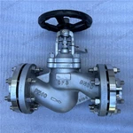 DIN Bellow Sealed Globe Valve, DN80 PN40, ASTM A351 CF3 Body, 316Ti Bellows, Flanged Ends