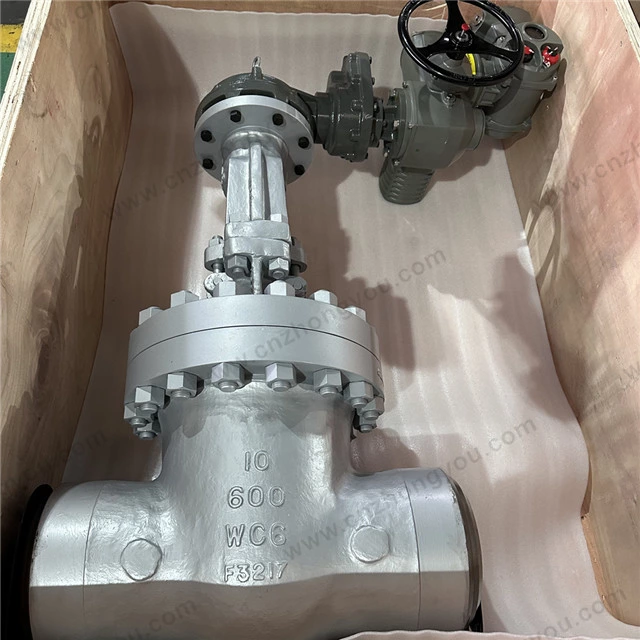 Electric Actuator Gate Valve, 10'' 600LB, ASTM A217 WC6 Body, WC6+STL Trim, BW Ends, Electric Actuator