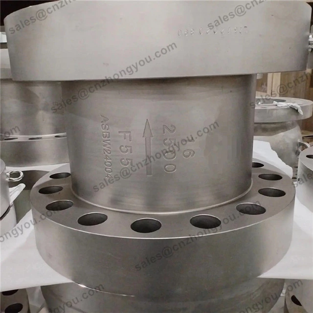 Forged Duplex SS Axial Flow Check Valve, 16'' 2500LB, ASTM A182 F55 Body, ASTM A182 F55 Trim, RTJ Ends