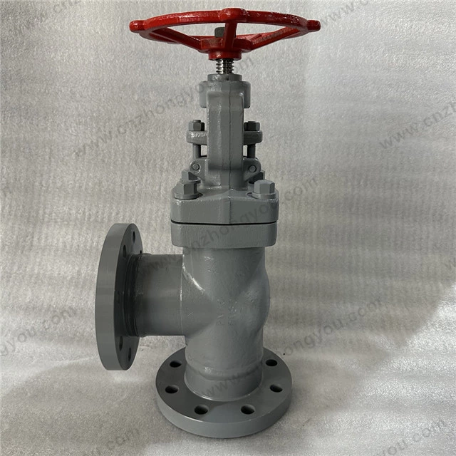 Forged Steel 90 Degree Angle Globe Valve, DN80 PN40, A105N Body, F6a Trim, RF Ends