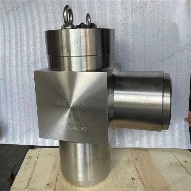 Forged Steel Angle Check Valve, 8'' 2500LB, F316LMOD Body, F316L MOD Trim, BW Ends