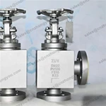 Forged Steel Angle Stop Check Valve, DN32 PN100, ASTM A182 F316 Body, F316 Trim, RTJ Ends, Manual