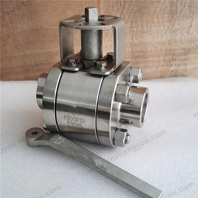 High Platform F904L Floating Ball Valve, 1'' 1000PSI, ASTM A182 F904L Body, ASTM A182 F904L Trim, SW Ends