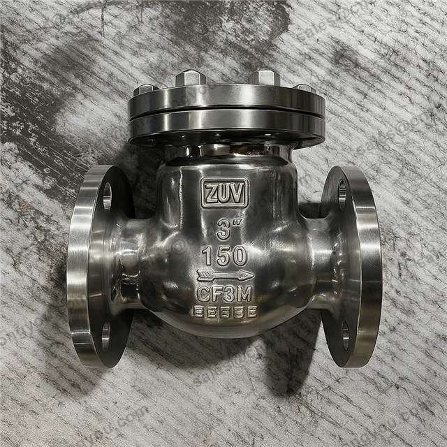 Polished Swing Check Valve, 3'' 150LB, ASTM A351 CF3M Body, SS316L Trim, RF Ends