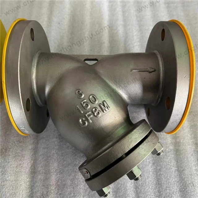 Stainless Steel Y Filter, 3'' 150LB, ASTM A351 CF8M Body, F316 Screen, Flanged Ends