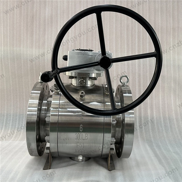 Trunnion Mounted F51 Ball Valve, 6'' 300LB, ASTM A182 F51 Body, ASTM A182 F51 Trim, RF Ends